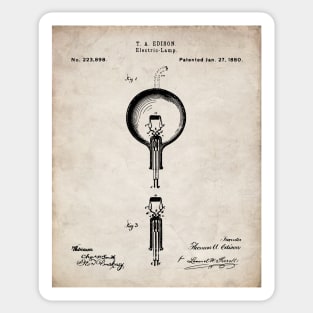 Edison Bulb Patent - Maker Workshop Home Decor Art - Antique Sticker